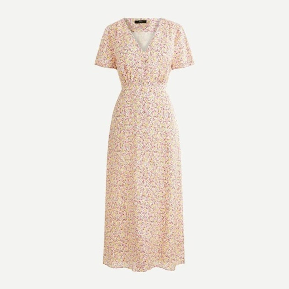 V-neck midi dress in field day print